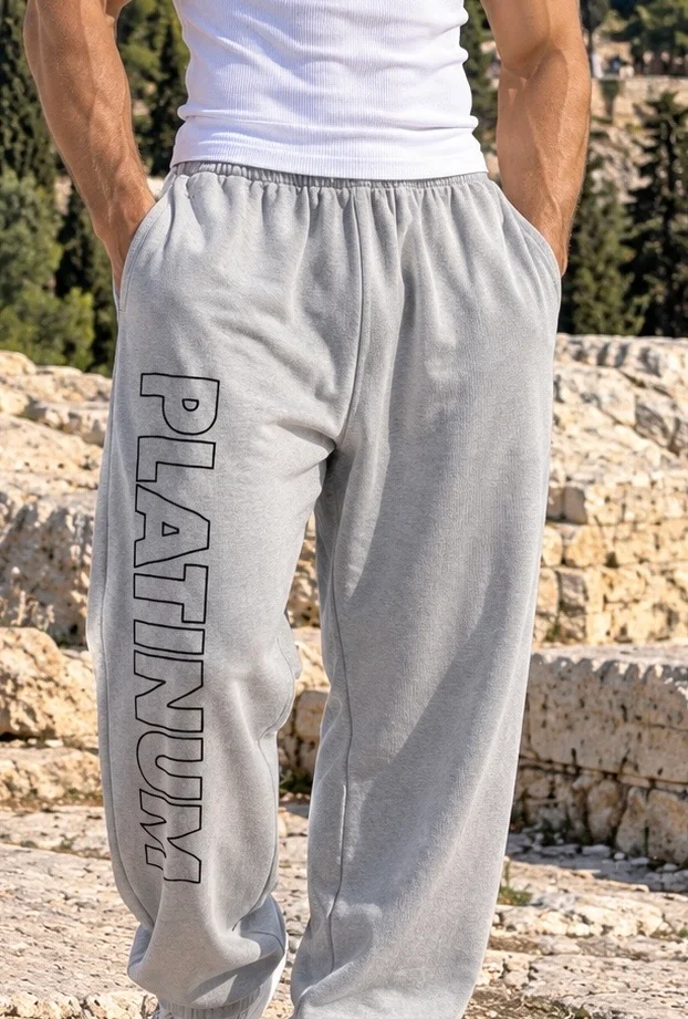 704  Stonewashed Pants Grey w/logo