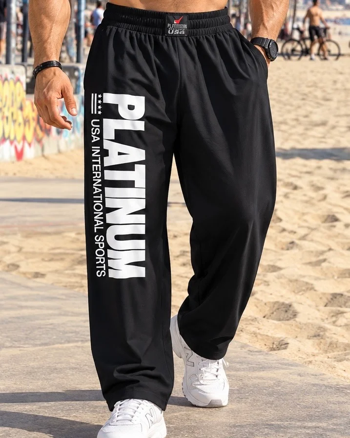 117 JERSEY PANTS BLACK W/LOGO