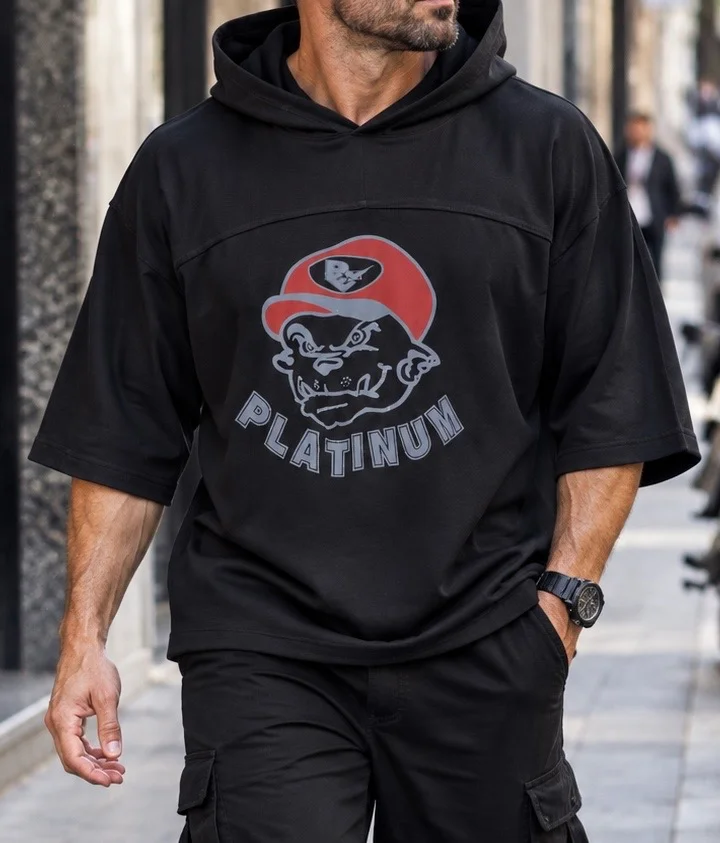 503 Mens Top 3/4 black w logo
